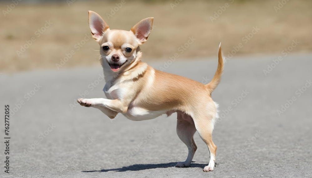 A Chihuahua Standing On Its Hind Legs To Reach A T Upscaled 4