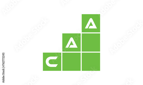 CAA initial letter financial logo design vector template. economics, growth, meter, range, profit, loan, graph, finance, benefits, economic, increase, arrow up, grade, grew up, topper, company, scale photo