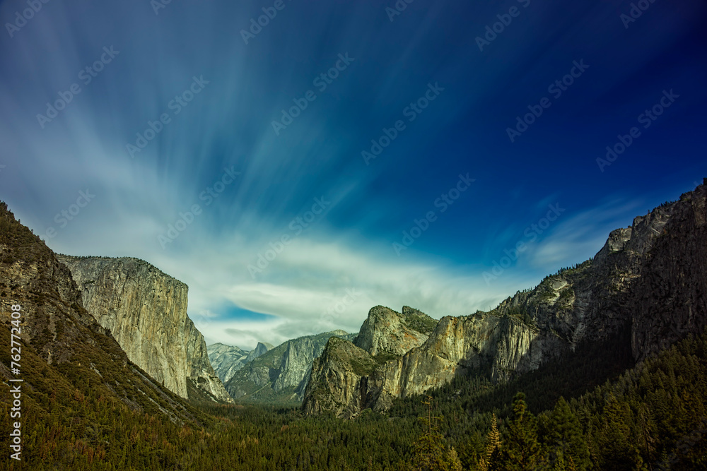 Tunnel View is a popular tourist site in Yosemite Valley