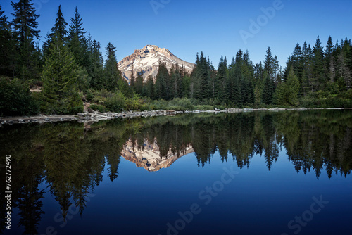 Mirror Lake and Mount Hood in Oregon. photo