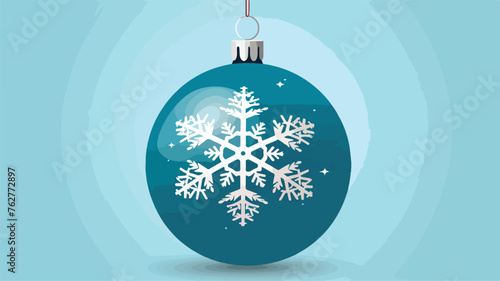 Christmas ball with snowflake Icon flat vector flat