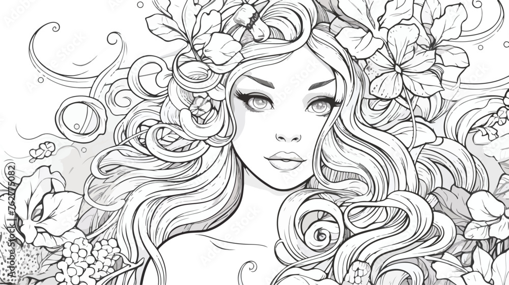 Coloring Page. Coloring Book. Colouring picture fla