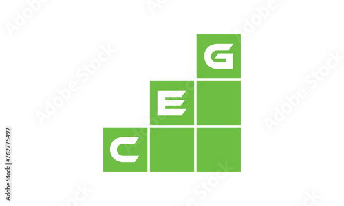 CEG initial letter financial logo design vector template. economics, growth, meter, range, profit, loan, graph, finance, benefits, economic, increase, arrow up, grade, grew up, topper, company, scale photo