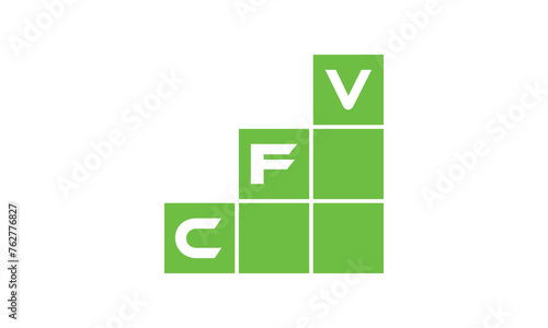 CFV initial letter financial logo design vector template. economics, growth, meter, range, profit, loan, graph, finance, benefits, economic, increase, arrow up, grade, grew up, topper, company, scale photo