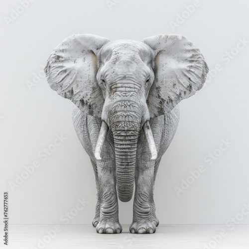 White elephant on neutral background