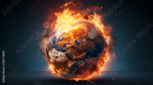 Burning Globe, concept climate change © emotionpicture