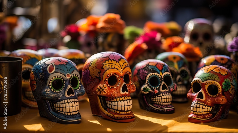 Naklejka premium Dia de Muertos Souvenirs, San Miguel de Allende, Guanajuato, Mexico.