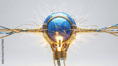 Light Bulb Wrapped With Wires photo