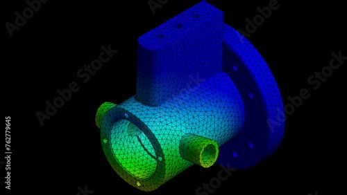 Mechanic simulation engineering - Stress and breakpoint analysis of mechanical part under force and moment conditions photo