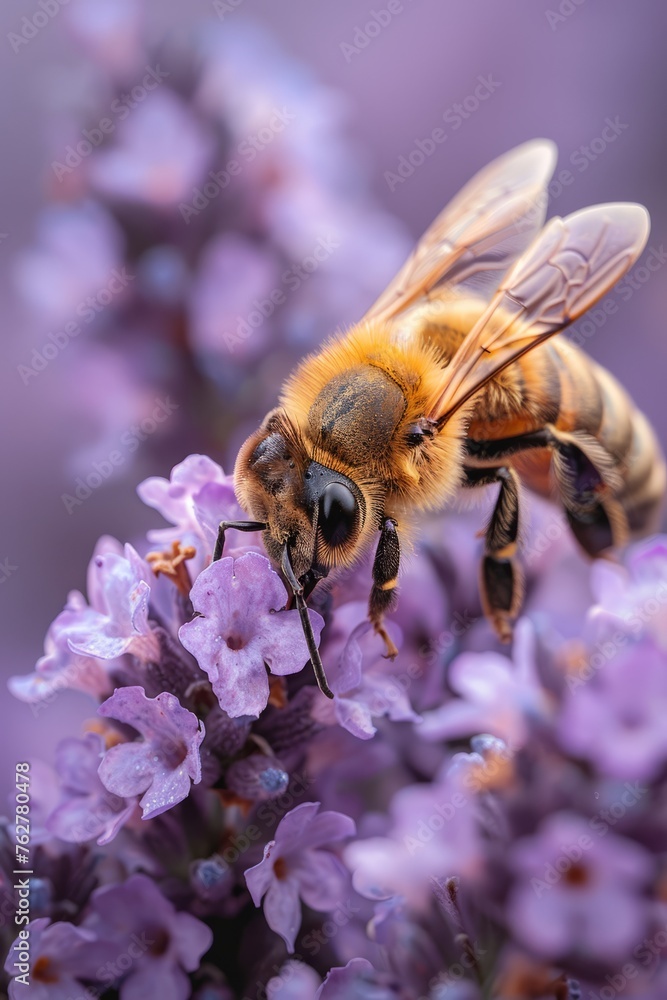 A bumblebee or bee pollinates a flower in spring or summer A bumblebee or bee pollinates a flower in spring or summer