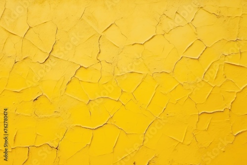 Textured Yellow Cracked Paint Surface