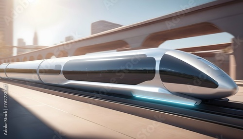 Futuristic High Quality Hyperloop Train Speeding Upscaled