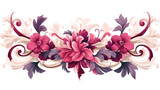 Decorative floral frame in baroque style. Colorful