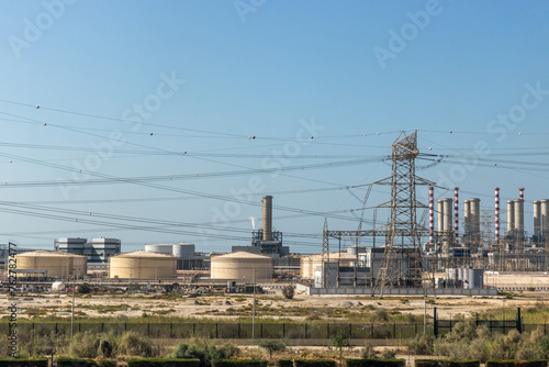 Canvas Print View of a power plant in Dubai, United Arab Emirates.