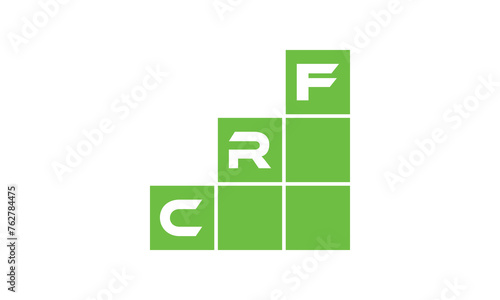 CRF initial letter financial logo design vector template. economics, growth, meter, range, profit, loan, graph, finance, benefits, economic, increase, arrow up, grade, grew up, topper, company, scale