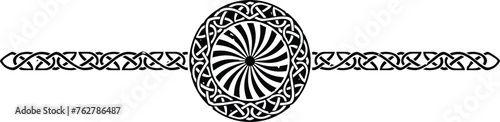 Ornate Celtic Pattern Circle Header with Viking Spiral