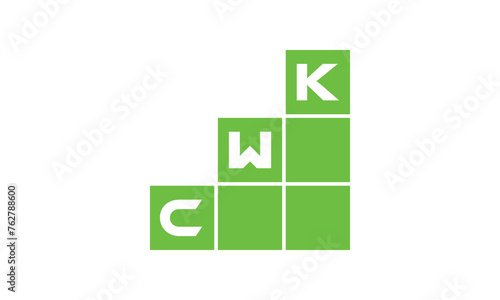 CWK initial letter financial logo design vector template. economics, growth, meter, range, profit, loan, graph, finance, benefits, economic, increase, arrow up, grade, grew up, topper, company, scale photo