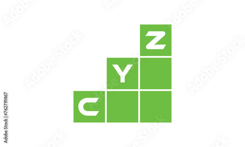 CYZ initial letter financial logo design vector template. economics, growth, meter, range, profit, loan, graph, finance, benefits, economic, increase, arrow up, grade, grew up, topper, company, scale photo