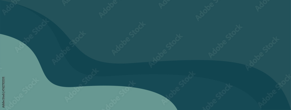 Obraz premium Minimalist abstract green background. Layered vector in wavy style.
