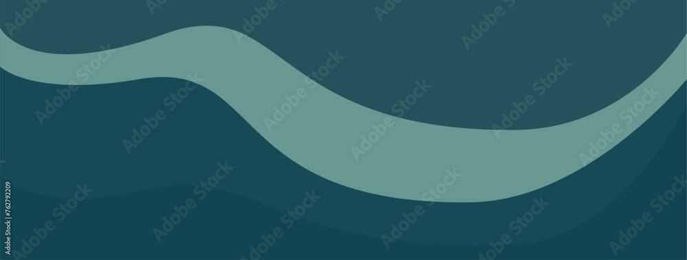Fototapeta premium Minimalist abstract green background. Layered vector in wavy style.