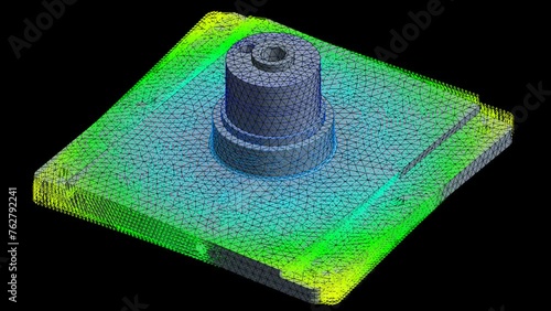 Mechanic simulation engineering - Stress and breakpoint analysis of mechanical part under force and moment conditions photo