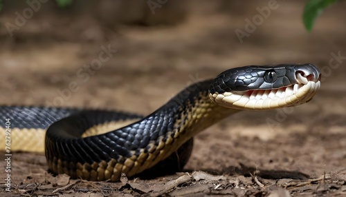 A King Cobra With Its Body Raised Off The Ground Upscaled 12