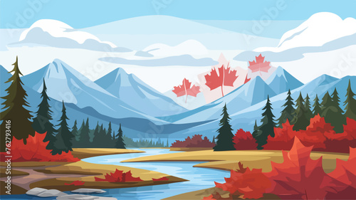Canada background design. flat vector illustration