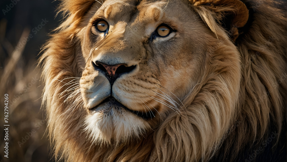 close up of a lion