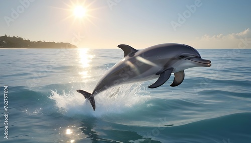 Playful Energetic Dolphin Leaping Joyfully In The Upscaled 3