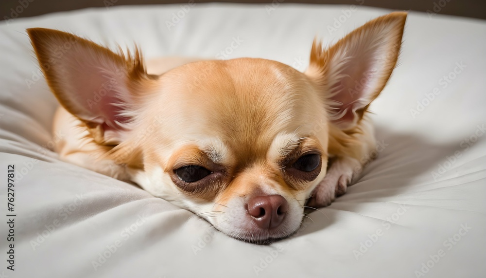A Chihuahua Curled Up In A Ball Fast Asleep Upscaled 2