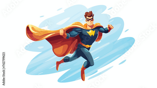 Cartoon superhero flat vector flat vector illustrat