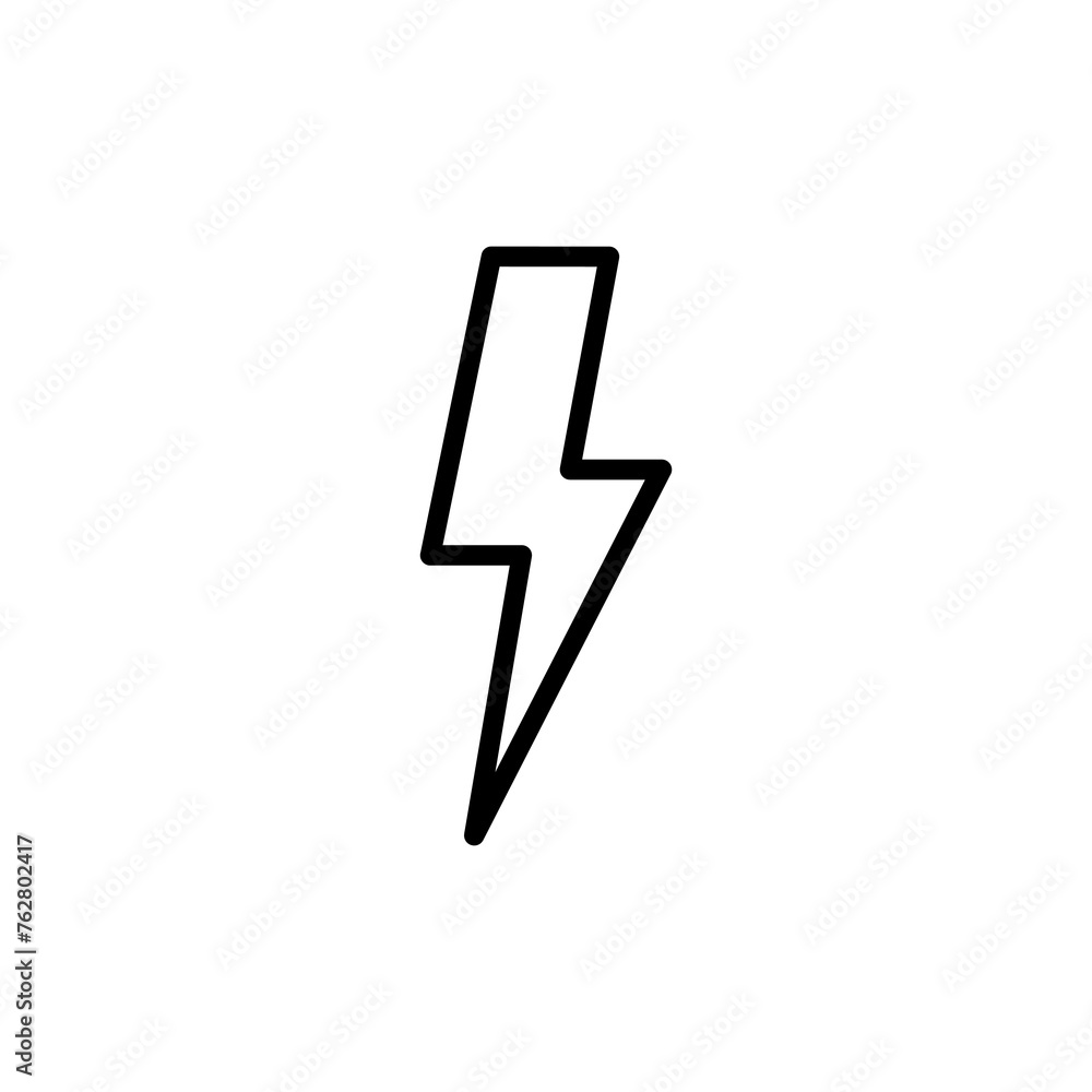 Lightning icon vector isolated on white background. Bolt icon vector. Energy and thunder electric icon Lightning icon vector isolated on white background. Bolt icon vector. Energy and thunder electric icon