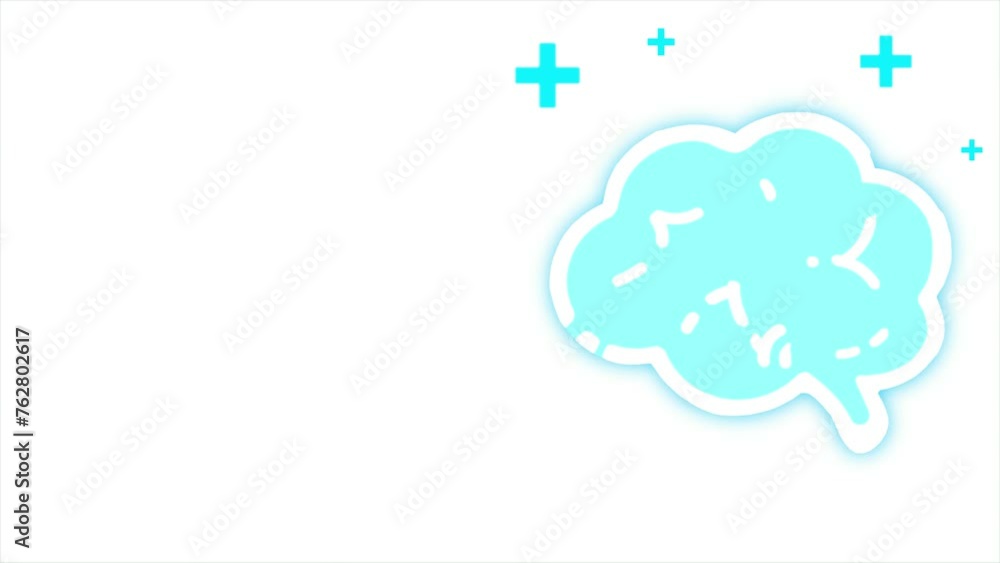 healthy brain with health logo and green screen. healthy brain with health logo and green screen.