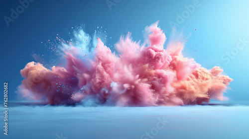 A visually striking pink and blue cloud explosion representing energy, creativity, and artistic expression.