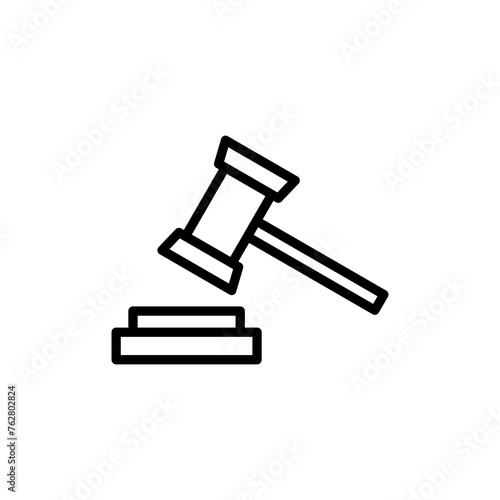 Gavel icon vector isolated on white background. Hammer icon vector. Judge Gavel Auction Icon Vector. Bid