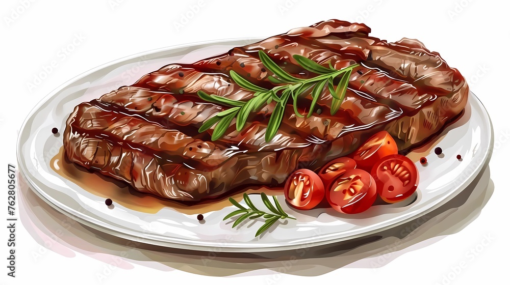 meat illustration for cafe, meat restaurant, signboard for diner meat illustration for cafe, meat restaurant, signboard for diner