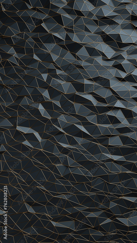 Black and gold 3d abstract vertical background. Abstract background for presentation template. Parametric low poly triangle. 3d rendering illustration not AI Black and gold 3d abstract vertical background. Abstract background for presentation template. Parametric low poly triangle. 3d rendering illustration not AI