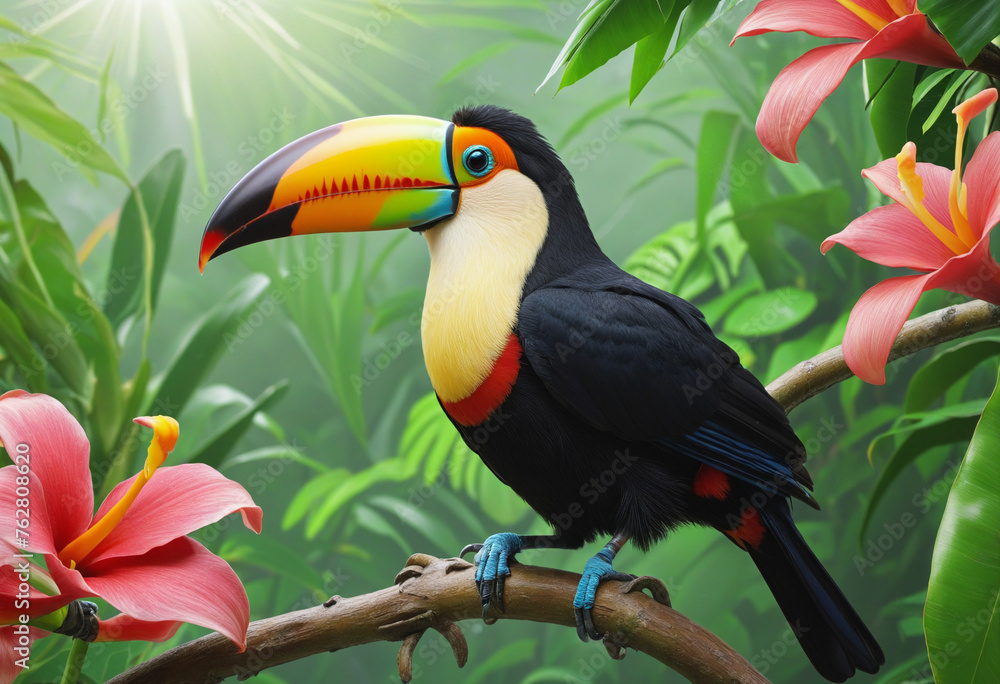 Fototapeta premium toucan 3D background