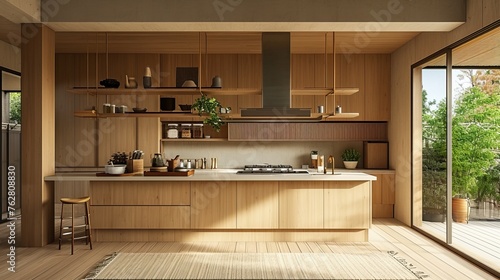 Japandi Inspired Kitchen Kitchen with clean lines nature