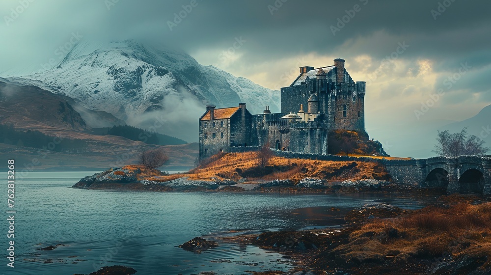 Old Castle in ghotic style - obrazy, fototapety, plakaty 