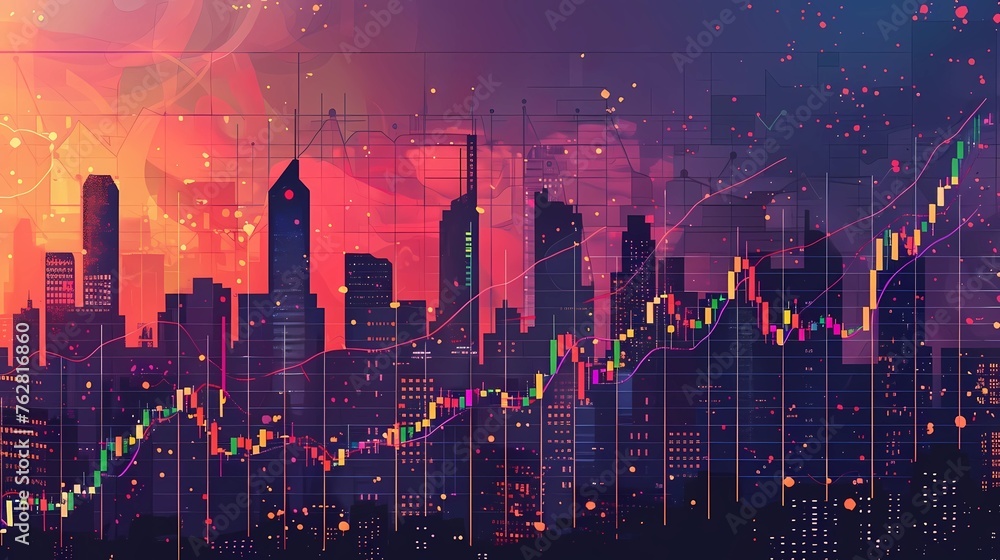 Fototapeta premium currency exchange chart background image of an exchange trading chart