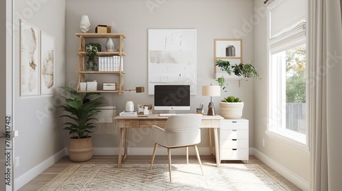 Japandi Styled Home Office Home office with a Japandi © Tumelo