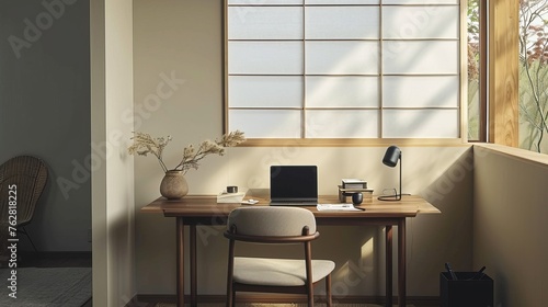 Japandi Workspace Nook Compact workspace nook with a Japan © Tumelo