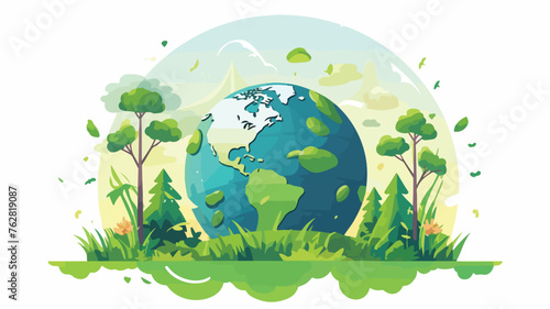 Ecology vector icon. Vector illustration. Flat vect