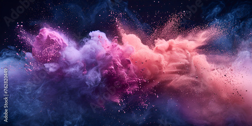 background with space, Vibrant and Colorful Smoke Explosion Bursting on Dark Background for Design and Creativity Inspiration 