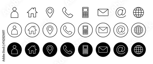 Contact us icon vector isolated on white background. business card contact information icon. web icon vector.