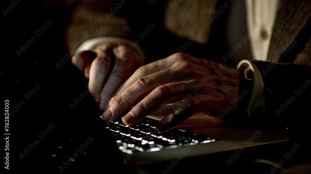 Man typing on a keyboard Man typing on a keyboard