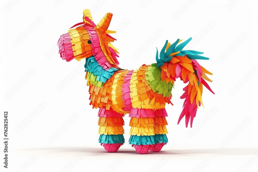 Vibrant pinata isolated on a white background symbolizing traditional Mexican culture and Cinco de Mayo celebrations, vector style --ar 3:2 Job ID: 82ce9332-529c-4de5-8426-1a5a32075c29