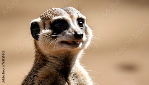 A Meerkat With A Mischievous Look On Its Face Upscaled