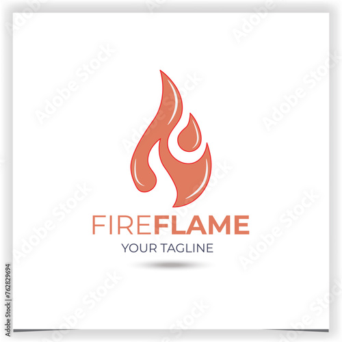 Vector flame logo design template